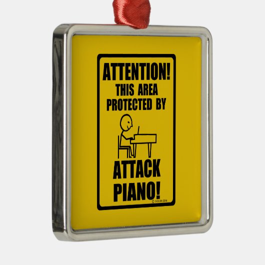 Attack Piano Metalen Ornament (Rechts)