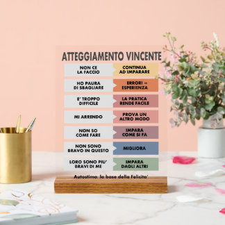 Atteggiamento Vincente Acryl Bord