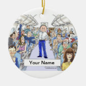 Attendant vlucht - Mannelijk Keramisch Ornament (Voorkant)