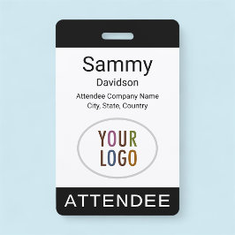 Attendee Event Badge Logo Lanyard Clip Reel Zwart