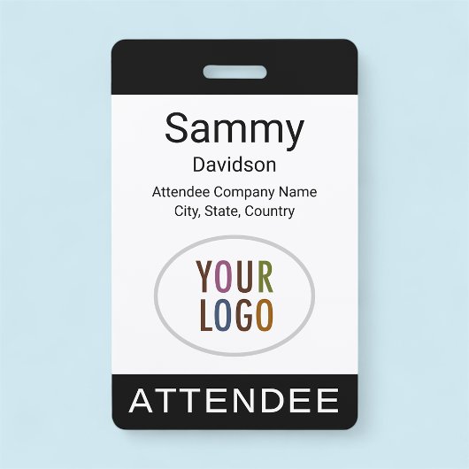 Attendee Event Badge Logo Lanyard Clip Reel Zwart