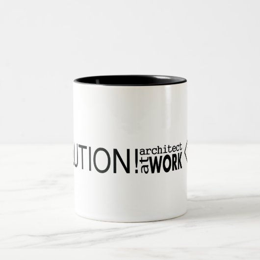 Attentie-architect op het werk tweekleurige koffiemok (Center)