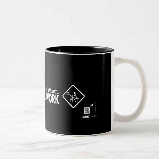 Attentie-architect op het werk tweekleurige koffiemok (Rechts)