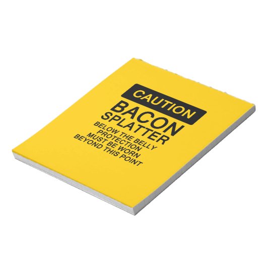 Attentie Bacon Splatter Notitieblok (Linkerzijde)