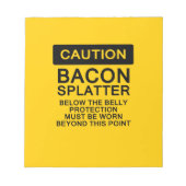 Attentie Bacon Splatter Notitieblok (Voorkant)
