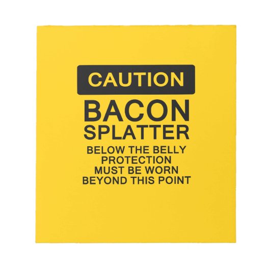 Attentie Bacon Splatter Notitieblok (Voorkant)
