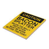 Attentie Bacon Splatter Tegeltje (Zijkant)