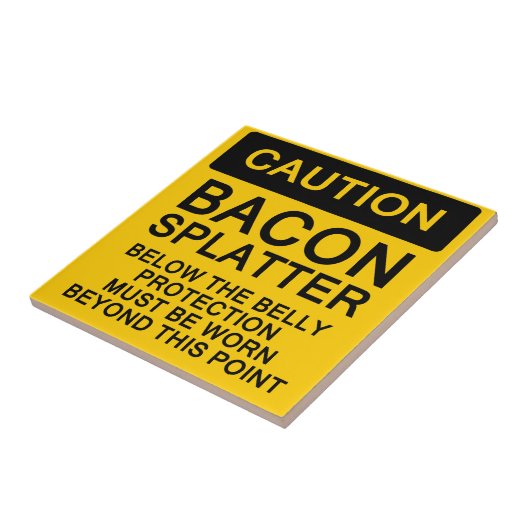 Attentie Bacon Splatter Tegeltje (Zijkant)