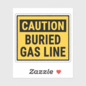 Attentie begraven gasleiding sticker (Vel)