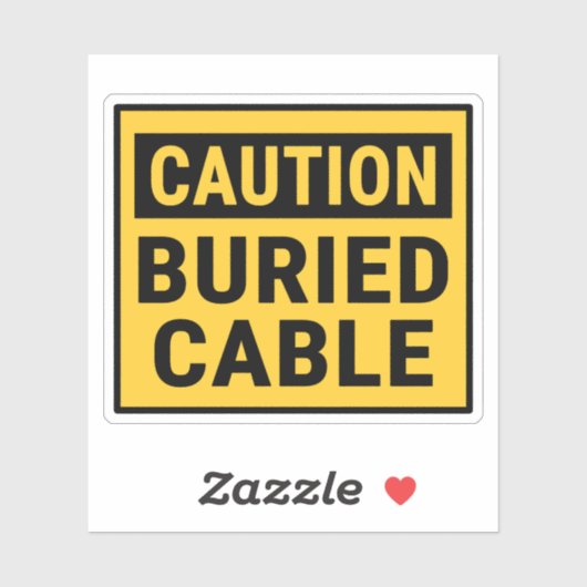 Attentie begraven kabel sticker (Vel)