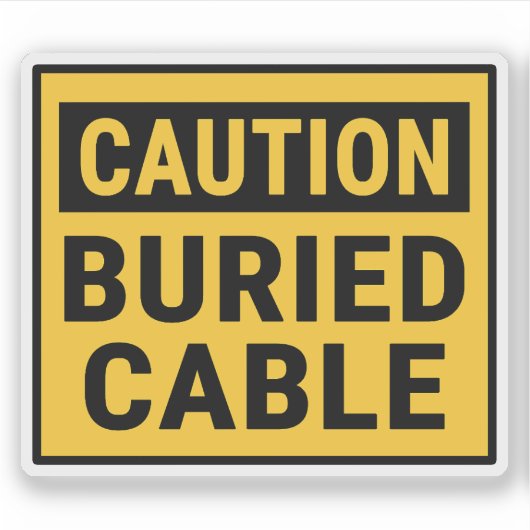 Attentie begraven kabel sticker (Voorkant)