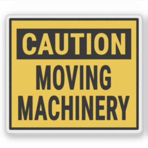Attentie Bewegende machines Sticker