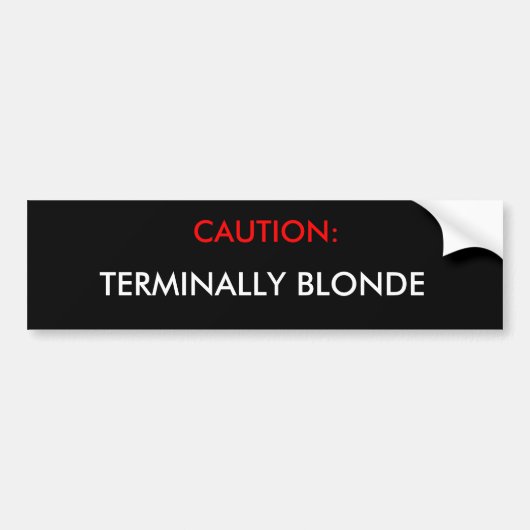 Attentie Blonde Bumpersticker (Voorkant)