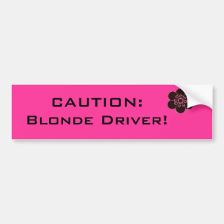 Attentie Blonde Driver Bumpersticker