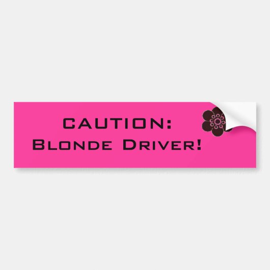 Attentie Blonde Driver Bumpersticker (Voorkant)