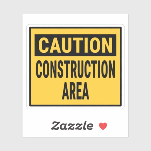 Attentie Bouwgebied Sticker (Vel)