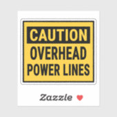 Attentie-bovenleidingen Sticker (Vel)