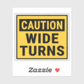 Attentie-brede bochten sticker (Vel)