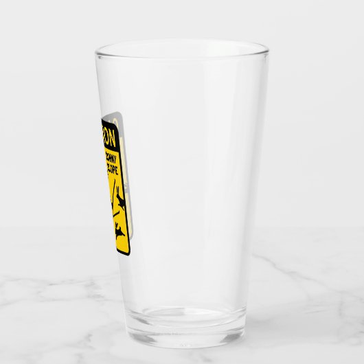 Attentie Bunny Slope Funny Ski Sign | Humor Glas (Links)