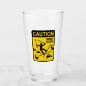 Attentie Bunny Slope Funny Ski Sign | Humor Glas (Voorkant)