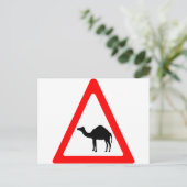 Attentie Camel Crossing Traffic Sign Briefkaart (Staand voorkant)