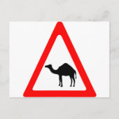 Attentie Camel Crossing Traffic Sign Briefkaart (Voorkant)