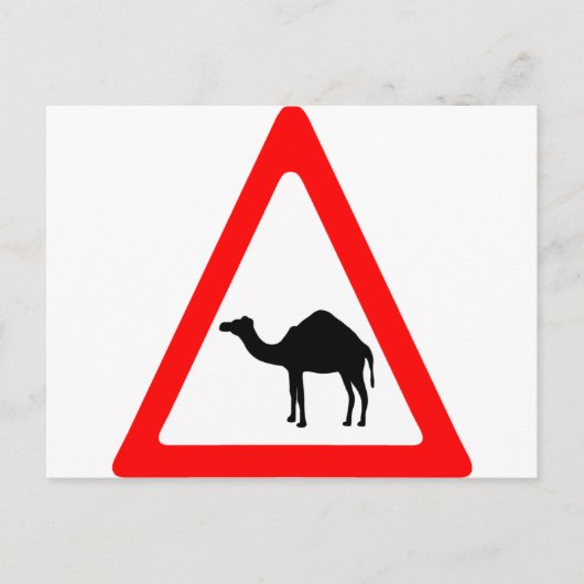 Attentie Camel Crossing Traffic Sign Briefkaart (Voorkant)