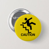 Attentie Clumsy Button (Voorkant /achterkant)