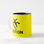 Attentie Clumsy Tweekleurige Koffiemok (Voorkant links)