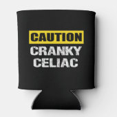 Attentie Cranky Coeliac Grappig Waarschuwingsbord Blikjeskoeler (Achterkant)