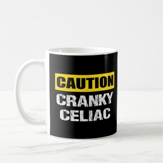 Attentie Cranky Coeliac Grappig Waarschuwingsbord Koffiemok (Links)
