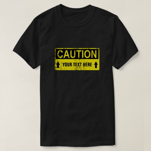 Attentie - Creëer Uw eigen 1 regel T-shirt (Design voorkant)