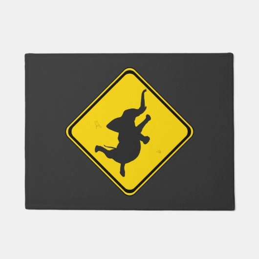 Attentie Dansend Elephant Crossing Deurmat (Voorkant)