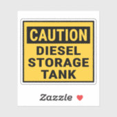 Attentie Diesel Opslagtank Sticker (Vel)