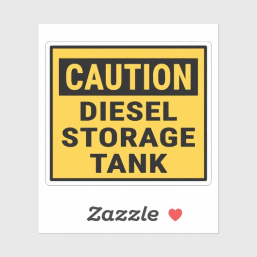 Attentie Diesel Opslagtank Sticker (Vel)