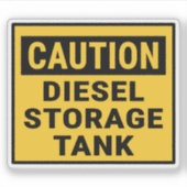 Attentie Diesel Opslagtank Sticker (Voorkant)