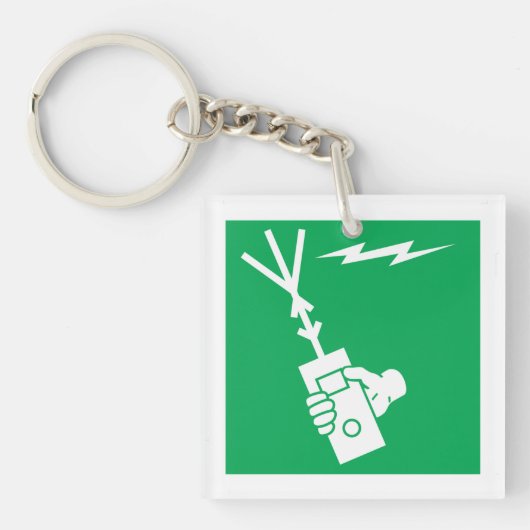 Attentie Electricity Sign Sleutelhanger (Voorkant)