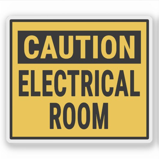 Attentie elektrische kamer sticker (Voorkant)