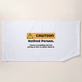 Attentie Gepensioneerd persoon Strandlaken (Voorkant)