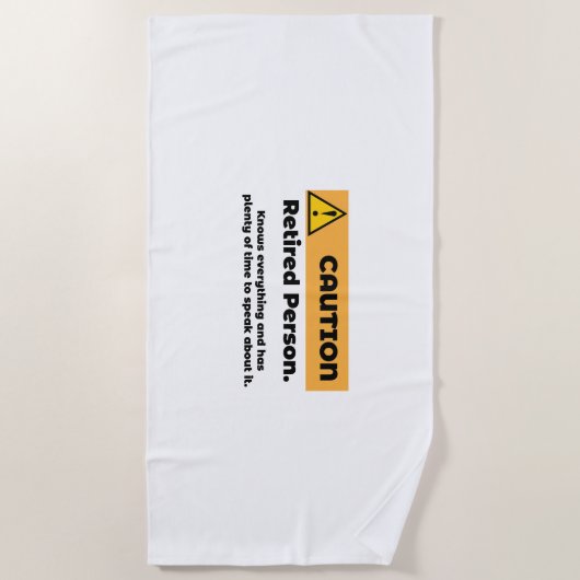 Attentie Gepensioneerd persoon Strandlaken (Voorkant)