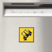 Attentie Golf Cart Magneet (Insitu (Vaatwasser))