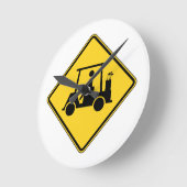 Attentie Golf Cart Ronde Klok (Hoek)