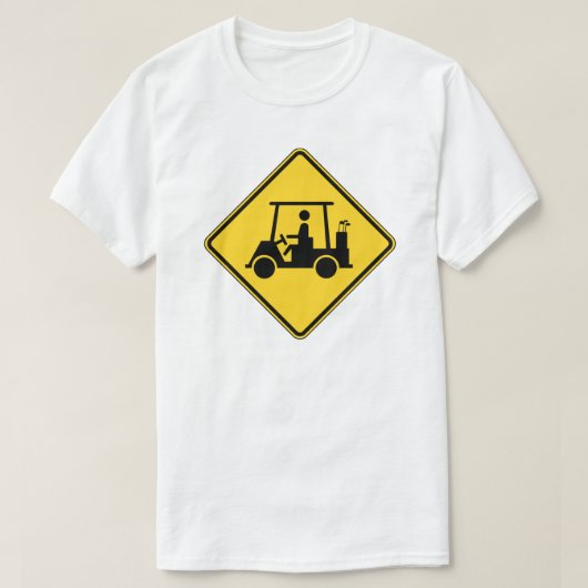 Attentie Golf Cart T-shirt (Design voorkant)