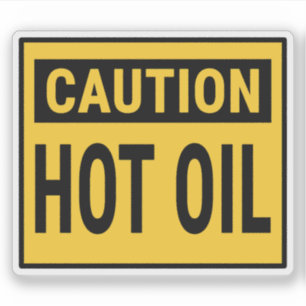 Attentie hete olie sticker