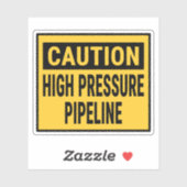 Attentie Hogedrukpijpleiding Sticker (Vel)