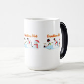 Attentie Hot Melting Snowmen Magische Mok (Voorkant rechts)