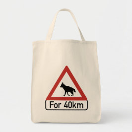 Attentie Hyenas 2, verkeerswaarschuwingsbord, Nami Tote Bag