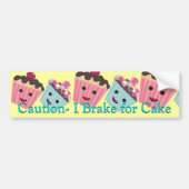 Attentie Ik rem voor Cake - Bumpersticker (Voorkant)