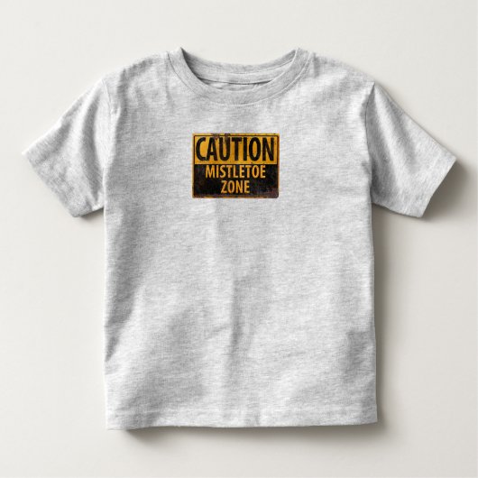 Attentie Mistletoe Zone Kerstmis Kiss Danger Sign Kinder Shirts (Voorkant)