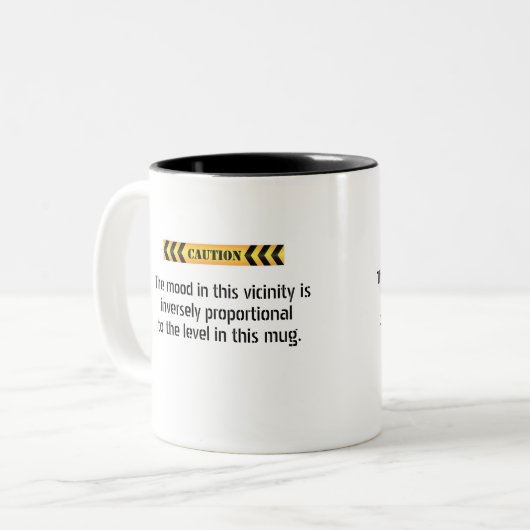 Attentie Mood Level koffie mok (Voorkant links)